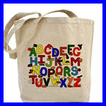Healthy foods alphabet tote bag sample.