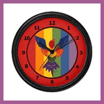 Rainbow bird wall clock