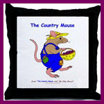 Country mouse throw pillow