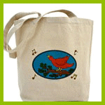 Singing bird tote bag