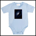 Galaxies on astronomy T-shirts and baby bodysuits