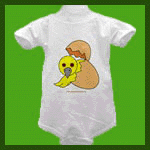 Baby Clothes: baby creeper with  hatching chick.
