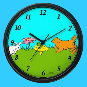 Animal friends kids wall clock