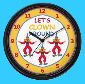 Let's clown around circus clowns wall clocks for children