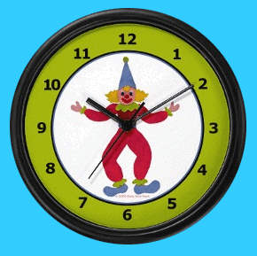 Circus clown kids wall clocks