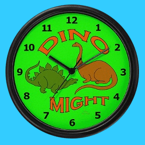 Dino-Might dinosaur children's room wall clock