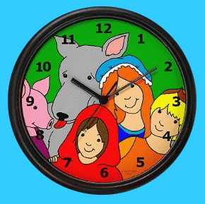Fairy tale friends kids wall clock