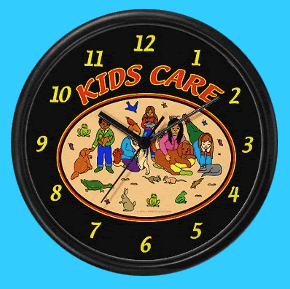 Kids care about animals kid's wall clocks