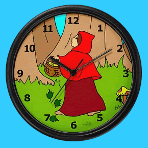 Little Red Riding Hood wall clock for a child