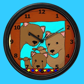 The Three Bears children's wall clock