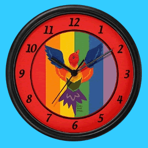 Rainbow bird kid's wall clock