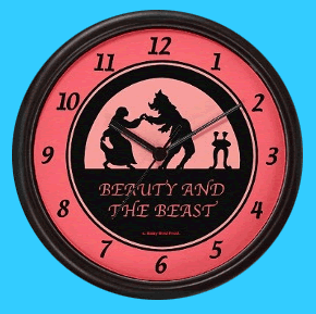 Beauty and the Beast fairy tale kid's wall clock