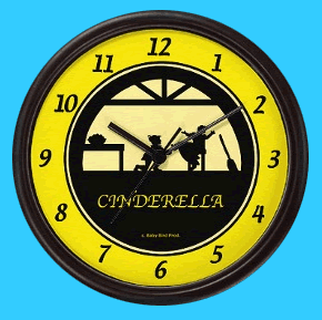 Cinderella fairy tale wall clock for children