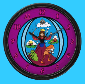 Fairy tale characters wall clock for a kid