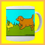 Gifts: mug with happy animals.