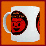 Happy Halloween Gifts: jack-o'-lantern pumpkin mugs.