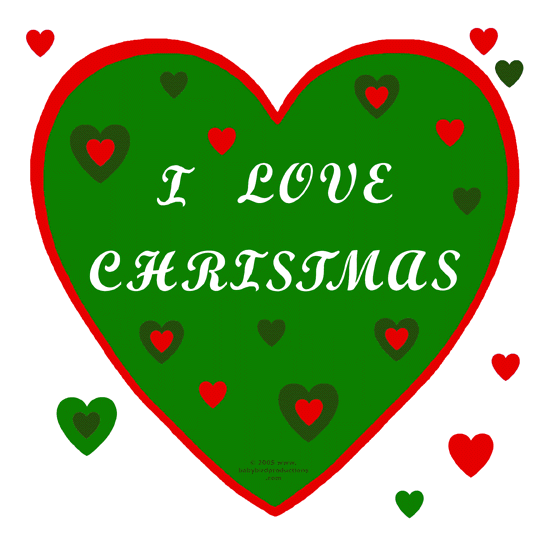 I Love Christmas heart pictures appear on children's clothing, baby  clothes and Christmas gifts.