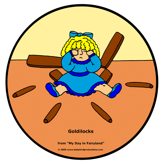 This Goldilocks picture appears on kids' clothes and gift items.