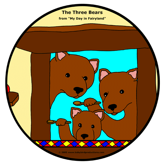 This three bears picture appears on kids' clothes and gift items.
