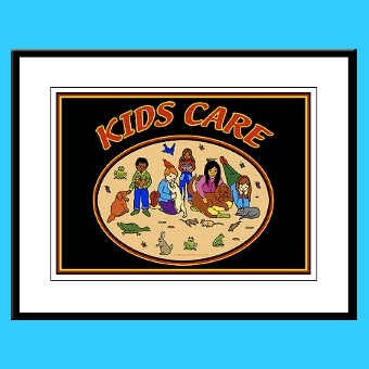 Kids care about animals kids wall art framed prints
