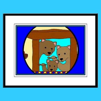 The Three Bears kids wall art framed prints