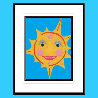 Happy sun kids wall art framed prints