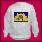 Clothing: sweatshirt with sea castle.