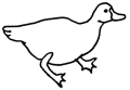 A drawing of a duck.