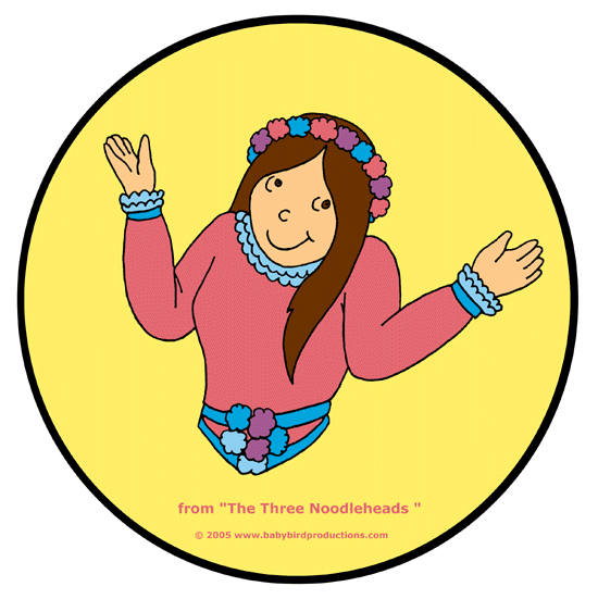 This carefree girl picture appears on kids' clothes and gift items.