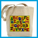 Kids tote bags with animal alphabets