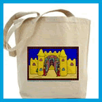 Beach bags with a sea castle