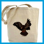 Kids book bags with rock doves in flight